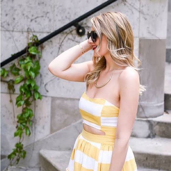 RARE Mara Hoffman Striped Gray and White Cutout Midi Dress NWT - Picture 13 of 15